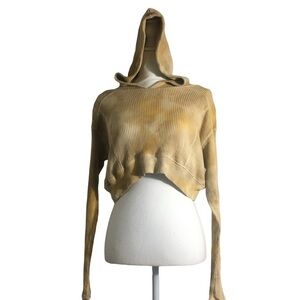 Wild Fable waffle knit cropped hoodie top. Sz Medium. New